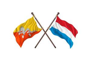 bhutan gegen luxemburg zwei länderflaggen foto