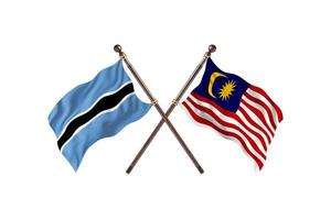 botswana gegen malaysia zwei länderflaggen foto