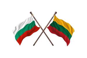 bulgarien gegen litauen zwei länderflaggen foto