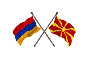 armenien gegen mazedonien zwei länderflaggen foto