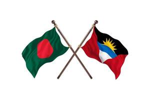 bangladesch gegen antigua und barbuda zwei länderflaggen foto