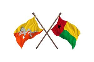 bhutan versus guinea-bissau zwei länderflaggen foto