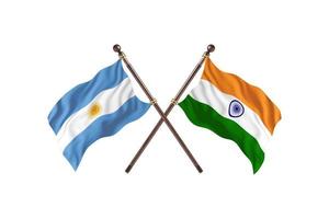 argentinien gegen indien zwei landesflaggen foto