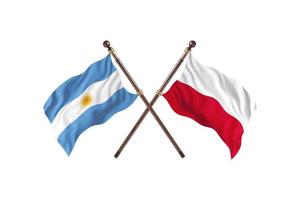 argentinien gegen polen zwei länderflaggen foto
