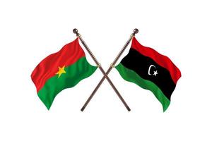 burkina faso gegen libyen zwei länderflaggen foto