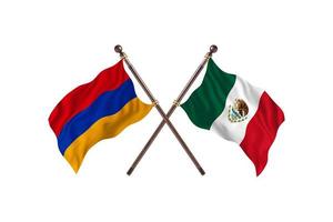 armenien gegen mexiko zwei länderflaggen foto