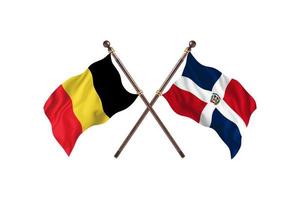 belgien gegen dominikanische republik zwei länderflaggen foto