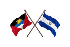 antigua und barbuda versus el salvador zwei länderflaggen foto