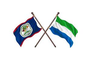 belize versus sierra leone zwei länderflaggen foto