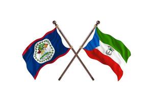 belize versus äquatorialguinea zwei länderflaggen foto