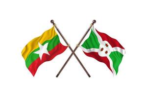 birma gegen burundi zwei landesflaggen foto