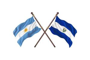 argentinien versus el salvador zwei länderflaggen foto