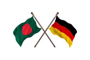 bangladesch gegen deutschland zwei länderflaggen foto