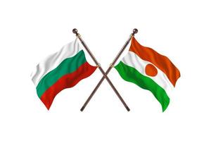 bulgarien gegen niger zwei länderflaggen foto