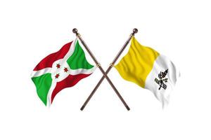 Burundi versus Holy siehe zwei Landesflaggen foto