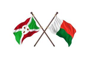 burundi gegen madagaskar zwei länderflaggen foto