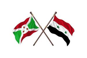 burundi gegen syrien zwei länderflaggen foto