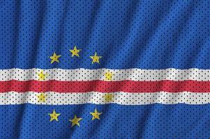 Cabo Verde-Flagge gedruckt auf einem Polyester-Nylon-Sportswear-Mesh-Gewebe foto