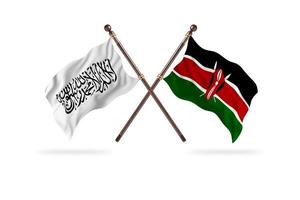 islamisches emirat afghanistan gegen kenia zwei länderflaggen foto