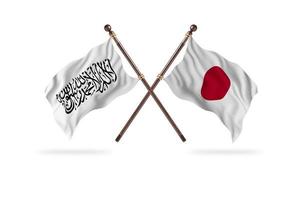 islamisches emirat afghanistan gegen japan zwei länderflaggen foto