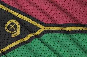 Vanuatu-Flagge gedruckt auf einem Polyester-Nylon-Sportswear-Mesh-Gewebe foto