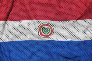 Paraguay-Flagge gedruckt auf einem Polyester-Nylon-Sportswear-Mesh-Gewebe foto