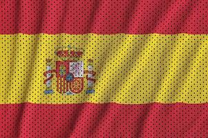 Spanien-Flagge gedruckt auf einem Polyester-Nylon-Sportswear-Mesh-Gewebe m foto