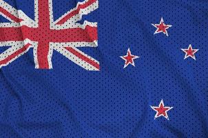 Neuseeland-Flagge gedruckt auf einem Sportswear-Mesh aus Polyester-Nylon fa foto