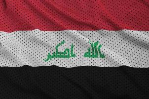 Irak-Flagge gedruckt auf einem Polyester-Nylon-Sportswear-Mesh-Gewebe mit Wi foto