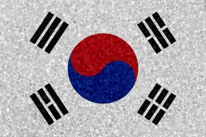 Flagge von Südkorea auf Styropor-Textur foto