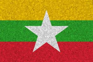 Flagge von Myanmar auf Styropor-Textur foto