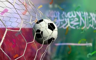 fußballpokalwettbewerb zwischen national polen und national saudi-arabien. foto