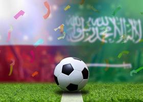 fußballpokalwettbewerb zwischen national polen und national saudi-arabien. foto