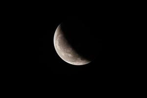 Mond auf dem dunklen Hintergrund der dunklen Nacht foto