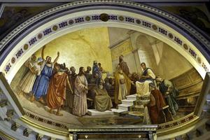 der Prozess gegen Jesus in Achilleon auf Korfu, Griechenland foto