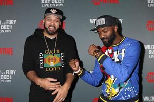 los angeles - 1. dez - the kid mero, desus nice bei der schwergewichtsmeisterschaft der welt wilder vs. fury - ankunft im heftklammerzentrum am 1. dezember 2018 in los angeles, ca foto