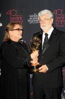 Los Angeles, 16. Juni - Carrie Fisher, George Lucas bei den 40. Daytime Emmy Awards im Skirball Cultural Center am 16. Juni 2013 in Los Angeles, ca foto