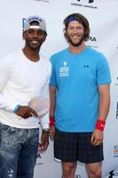 los angeles, 4. september - chris paul, clayton kershaw beim tischtennis-4-zweck-charity-event im dodger stadium am 4. september 2014 in los angeles, ca foto