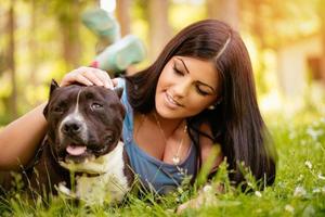 Mädchen mit Hund foto