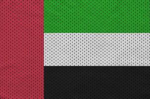 Flagge der Vereinigten Arabischen Emirate, gedruckt auf einer Sportswea aus Polyester-Nylon foto
