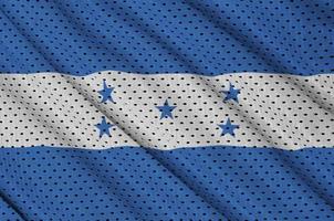 Honduras-Flagge gedruckt auf einem Polyester-Nylon-Sportswear-Mesh-Stoff foto