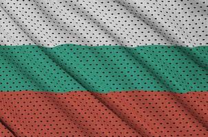 Bulgarien-Flagge gedruckt auf einem Polyester-Nylon-Sportswear-Mesh-Stoff foto