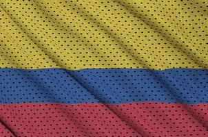 Kolumbien-Flagge gedruckt auf einem Polyester-Nylon-Sportswear-Mesh-Stoff foto