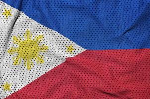 Philippinen-Flagge gedruckt auf einem Polyester-Nylon-Sportswear-Mesh fa foto