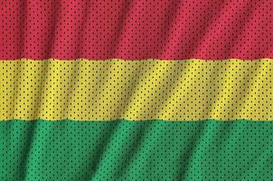 Bolivien-Flagge gedruckt auf einem Polyester-Nylon-Sportswear-Mesh-Gewebe foto