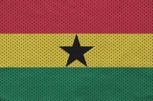 Ghana-Flagge gedruckt auf einem Polyester-Nylon-Sportswear-Mesh-Gewebe m foto