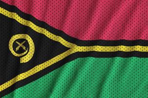 Vanuatu-Flagge gedruckt auf einem Polyester-Nylon-Sportswear-Mesh-Gewebe foto