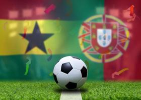 fußballpokalwettbewerb zwischen dem nationalen ghana und dem nationalen portugiesisch. foto