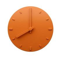 minimal orange uhr 08 00 acht uhr abstrakte minimalistische wanduhr 3d illustration foto