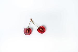 Bio-Lebensmittel, vegane Ernährung und Gesundheitskonzept - frische Süßkirschen, saftiges Kirschbeeren-Obstdessert als gesunder Ernährungshintergrund foto